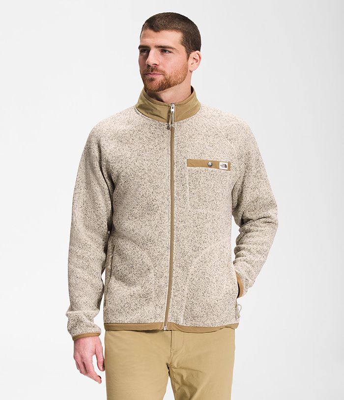 The North Face Mens Softshell Jacket Gordon Lyons Full Zip 564NMODZC - Khaki